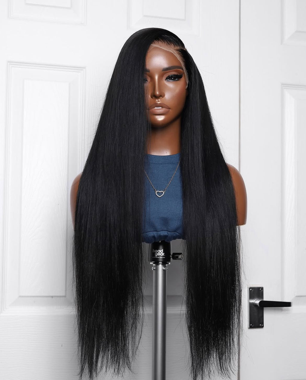 Black Bone Straight 13x4 HD Frontal Closure Wig
