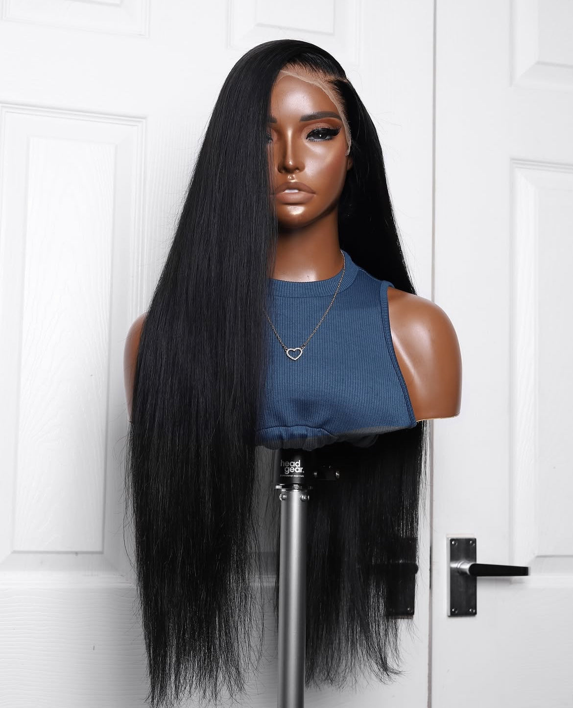 Black Bone Straight 13x4 HD Frontal Closure Wig