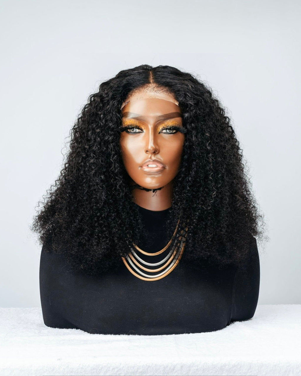 Black Jerry Curly 5x5 HD Frontal Closure Wig