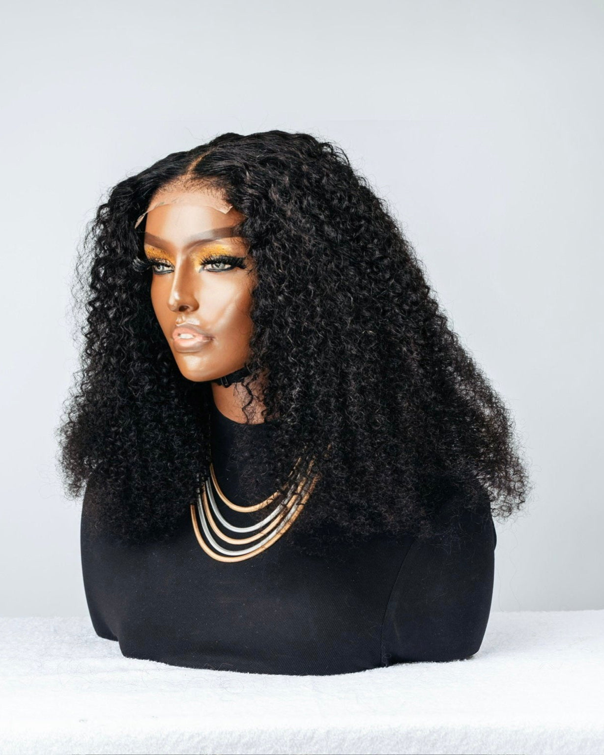 Black Jerry Curly 5x5 HD Frontal Closure Wig