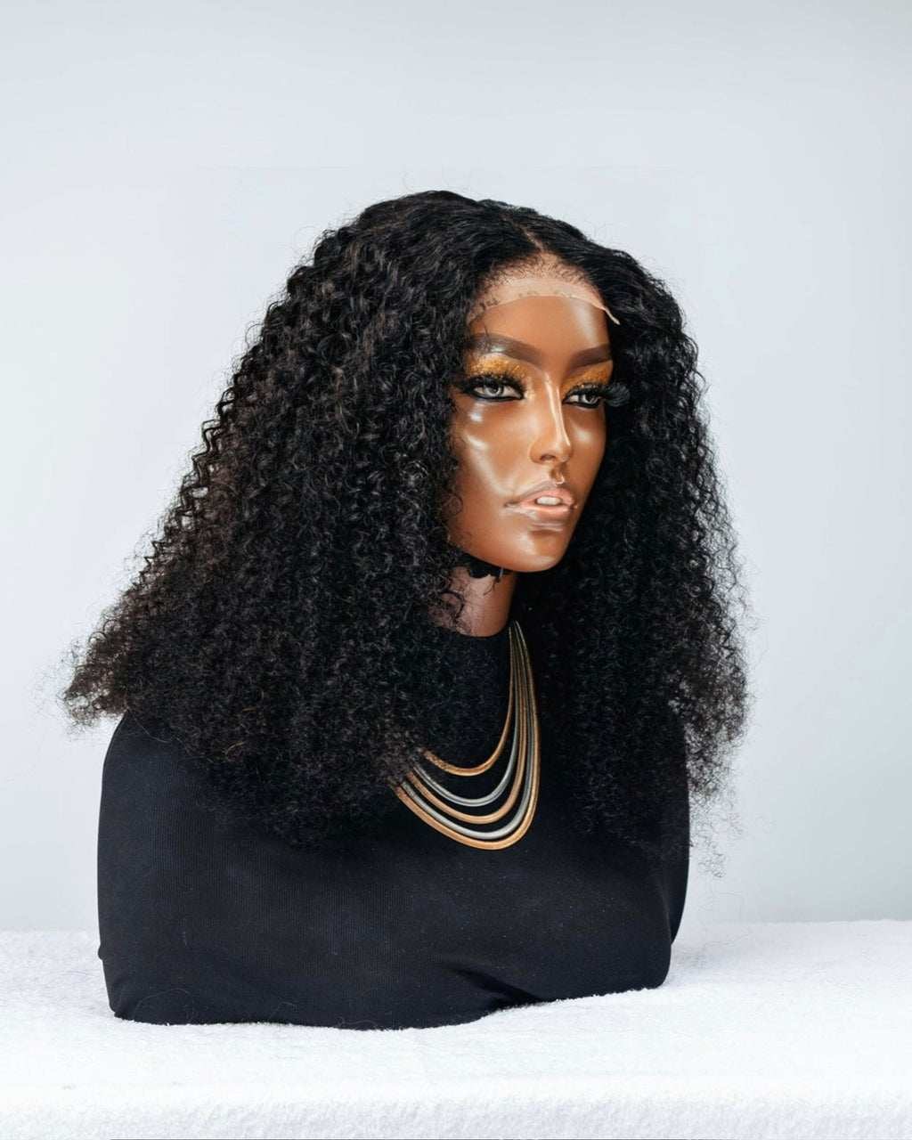 Black Jerry Curly 5x5 HD Frontal Closure Wig